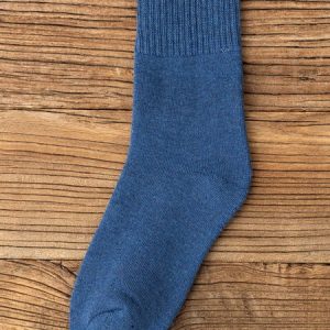 Solid Color Fleece Thick Tube Socks, Socks, color:Blue|size:One-size, JustFashionNow