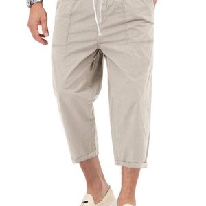 Regular Fit Casual Plain Pants, Pants, color:Apricot|size:3XL, JustFashionNow