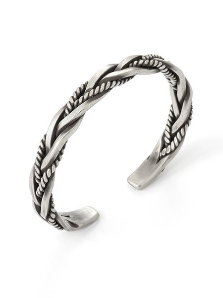 Retro Personality Twist Open Bracelet, Men's Accessories, color:As Picture|size:One-size, JustFashionNow