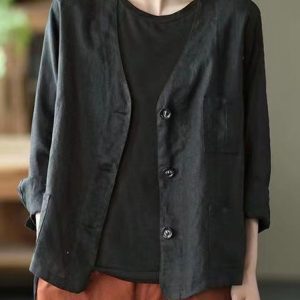 Wrap Long Sleeve Plain Buckle Regular Loose Kimono For Women 2023, Kimono, color:Black|size:4XL, Noracora