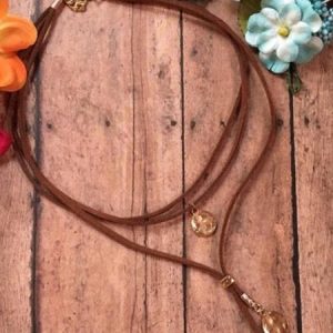 Ethnic Geometric Pattern Pendant Leather Layered Necklace Vintage Western Jewelry, Necklace, color:Brown|size:One-size, Noracora