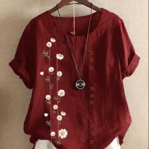 Casual Short Sleeve Simple Printed Tops, T-shirts, color:Wine Red|size:XS, Noracora