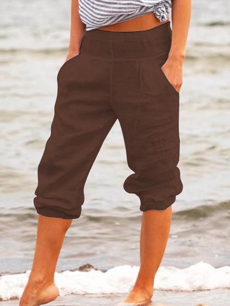 Women's Causal Pants Linen Cotton Solid Pockets Casual Bottoms, Shorts, Roselinlin - Online Catalog