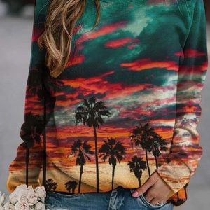 Casual Long Sleeve shirt & Top, Hoodies & Sweatshirts, color:Green|size:3XL, Noracora