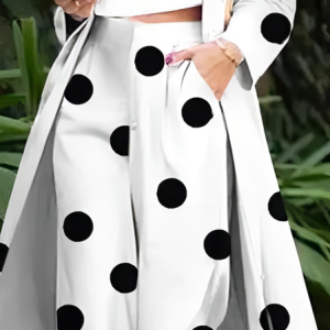 Plus Size Polka Dots Urban Loose Fashion Pants, Plus Bottoms, color:White|size:4X, Stylewe