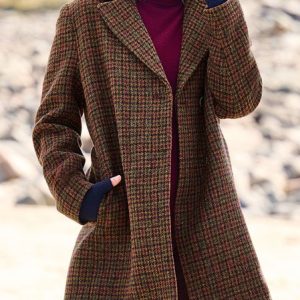 Woolen Casual Plaid Overcoat, Blazers, color:CAMEO BROWN|size:XXL, JustFashionNow