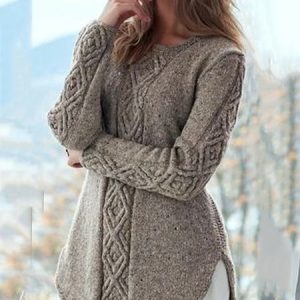 Gray Acrylic Casual Long Sleeve Plain Sweater, Sweaters, color:Gray|size:XXL, JustFashionNow