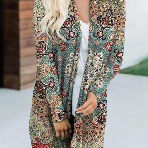 Ethnic V Neck Casual Loose Other Coat, Cardigans, color:Multicolor|size:XXL, JustFashionNow