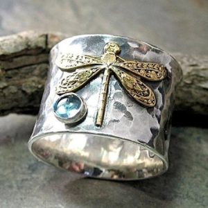 Dragonfly animals Alloy Ring, Ring, color:As Picture|size:5, Noracora