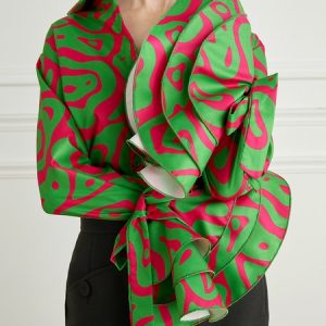 Stylewe Polka Dots Elegant Daily Abstract Long sleeve Blouse, Blouses and Shirts, color:Green|size:XS, Stylewe