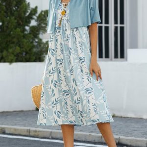 Floral Elegant Two-Piece Set, 2-Piece Dresses, color:Gray|size:XXL, JustFashionNow
