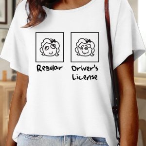 Lilicloth X Manikvskhan Regular Driver’s License Women’s Funny Casual Cotton T-Shirt, color:White|size:3XL, Lilicloth.com
