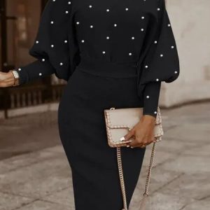 Regular Fit Plain Elegant Cold Shoulder Midi Dress With No Belt, Midi Dresses, color:Black|size:XXL, Stylewe