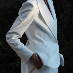 Regular Fit Casual Plain Shawl Collar Blazer, Blazers, color:White|size:XXL, JustFashionNow