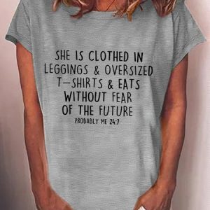 Women's Funny Probably Me Casual T-Shirt, color:Gray|size:3XL, Lilicloth.com