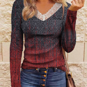 Boho Lace Ethnic Regular Fit Top, Tops, color:Multicolor|size:XXL, JustFashionNow