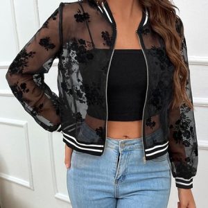 Long Sleeve Regular Fit Color Block Urban Others Jacket, Jackets, color:Black|size:XXL, Stylewe
