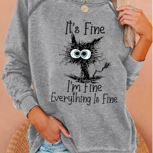 Animal Crew Neck Women Sweatershirt, Sweatshirts & Hoodies, color:Gray|size:XXL, JustFashionNow