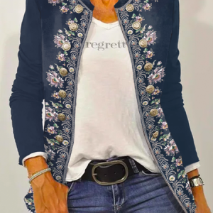 Casual Loose Long sleeve Jacket, Jackets, color:Blue|size:XXL, JustFashionNow