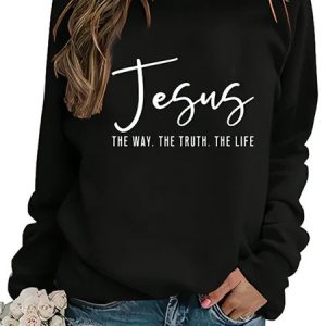 Casual Crew Neck Text Letters Sweatshirt, Hoodies & Sweatshirts, color:Black|size:3XL, Noracora