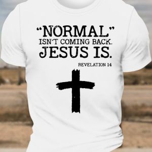 MenвЂ™s Normal IsnвЂ™t Coming Back Jesus Is Regular Fit Casual T-Shirt, T-shirts, Lilicloth.com