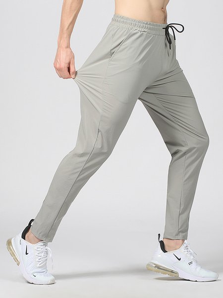 Loose Sports Plain Sweatpants & Joggers, Pants, color:Khaki|size:4XL, JustFashionNow