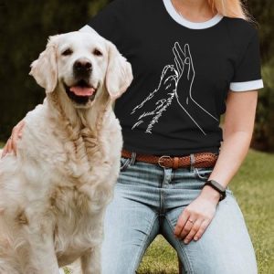 Lilicloth X Funnpaw Women's Lover Dog Hand T-Shirt, color:Black|size:3XL, Lilicloth.com