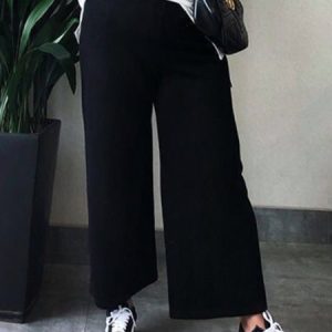 Pockets Plain Casual Wide Leg Pants, BOTTOM, color:Black|size:4X, Noracora