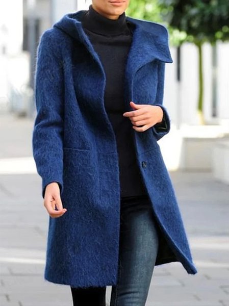 Hoodie Casual Loose Overcoat, Coats, color:Blue|size:XXL, JustFashionNow
