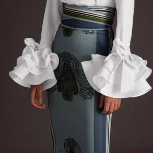 Daily Floral Regular Fit Elegant Skirt, Skirts, color:Blue|size:XS, Stylewe