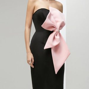 Strapless Elegant Party Dress, Mini Dresses, color:Pink|size:XXL, Stylewe