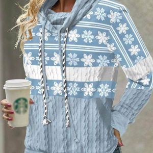Casual Turtleneck Loose Hoodie, Sweatshirts & Hoodies, color:Blue|size:XXL, JustFashionNow