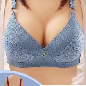 Women's Breathable Comfortable Lace Daily  Bra & Bralette, Crop Bras, color:Lake Blue|size:42/95C, JustFashionNow