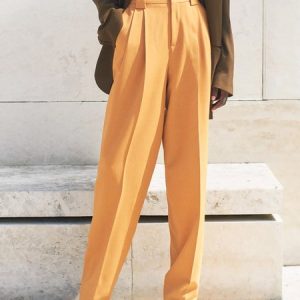 Regular Fit Plain Urban Pants, Pants, color:Yellow|size:XXL, Stylewe