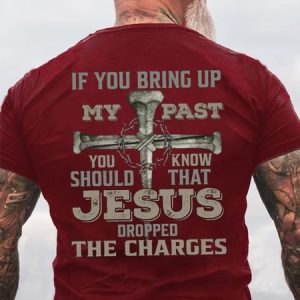Men's Christian My Past Cotton Casual T-Shirt, color:Red|size:3XL, Lilicloth.com