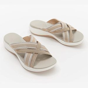 JFN Multi-color Options Contrast Stripes Casual Sports Flip-flops, Sandals & Slippers, color:Khaki|size:US 11, JustFashionNow