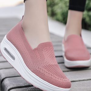 Women's Orthopedic Sneakers, Mesh Up Stretch Platform Sneakers, Comfortable Casual Fashion Sneaker Walking Shoes, color:Pink|size:40, Lilicloth.com