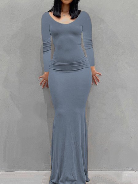 Regular Fit Dress, Dresses, color:Blue|size:3XL, JustFashionNow