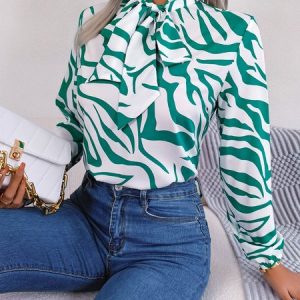 Casual Regular Fit Shirt, Shirts & Blouses, color:Green|size:XL, JustFashionNow