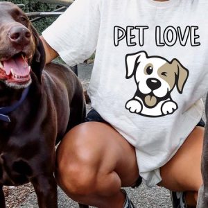 Lilicloth X Funnpaw X Rajib Sheikh Pet Love Women's T-Shirt, color:White|size:3XL, Lilicloth.com