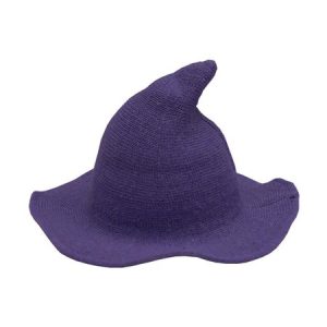 Halloween Wool Blend Warm Wizard Hat Wide Brim, Women Hats, color:Purple|size:One-size, JustFashionNow