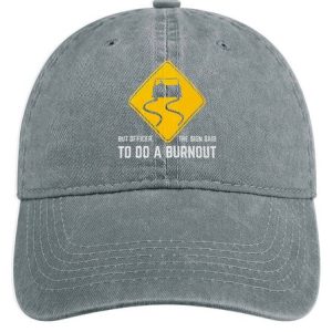 Men's /Women's But Officer The Sign Said To Do A Burnout Graphic Printing Regular Fit Adjustable Denim Hat, color:Light Gray|size:One-size, Lilicloth.com