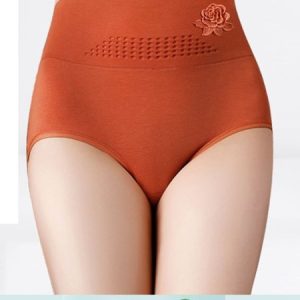 Women's Breathable Comfortable Floral Cotton Panties, Briefs, color:Caramel|size:3XL, JustFashionNow