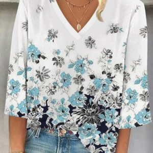 Floral Elegant T-Shirt, T-Shirts, color:As Picture|size:3XL, JustFashionNow