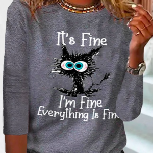 plus size Casual Crew Neck T-Shirt, Long sleeves, Lilicloth.com