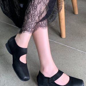 Vintage Cut-out Square Toe Slip On Ballet Shoes, Flats, color:Black|size:40, Stylewe