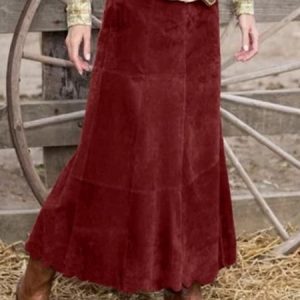Loose Casual Faux Suede Skirts, Skirts, color:Red|size:XXL, JustFashionNow