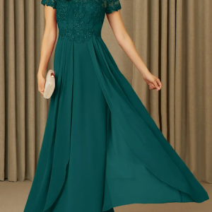 Regular Fit Elegant Lace Elegant Dress, Dresses, color:Dark Green|size:XXL, JustFashionNow