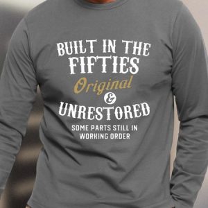 Men's Printed Long Sleeve T Shirt With Fifties, color:Gray|size:3XL, Lilicloth.com