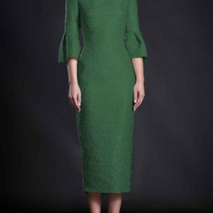 Plain Regular Fit Elegant Midi Dress Wedding, Cocktail Dresses, color:Green|size:XXL, Stylewe